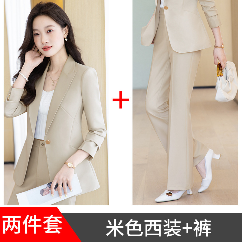 西装外套女秋2025新款美容师西服店长工装酒店前台工作服职业套装|undefined