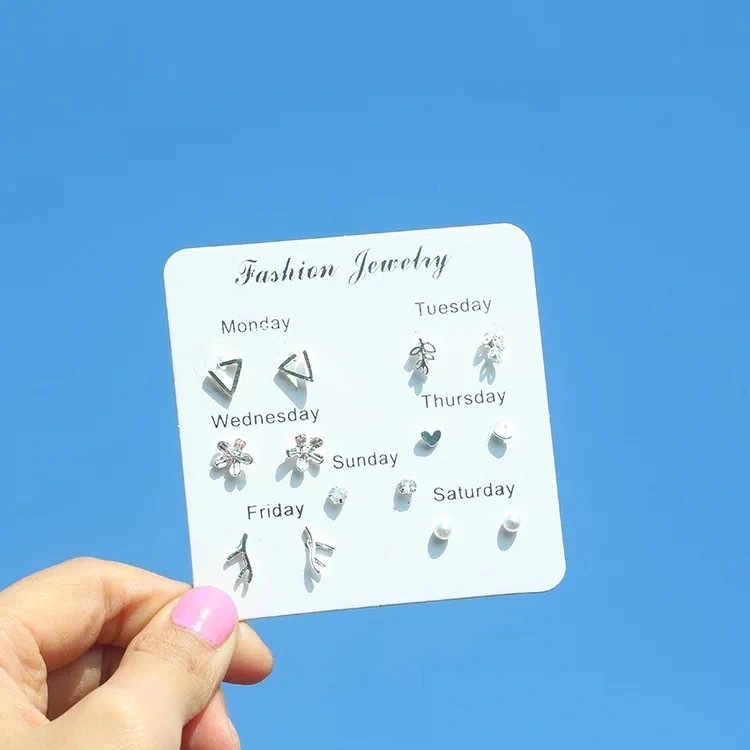 Sept paires de femmes polyvalentes, des étudiantes célèbres sur Internet, une version coréenne simple et élégante et des boucles d'oreilles pour femmes_voghion.com