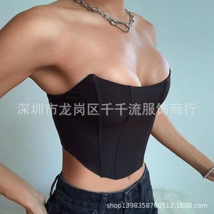 Women's European and American Playful Sexy Women's Backless Navel Neck Slim-Fit Top in Stock