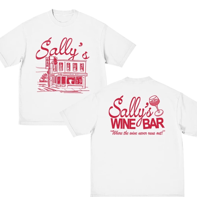Summer Retro Y2K Retro Sally's Bar T-Shirt, Unisex Fashion Hip-Hop Short-Sleeved Cotton Casual T-Shirt