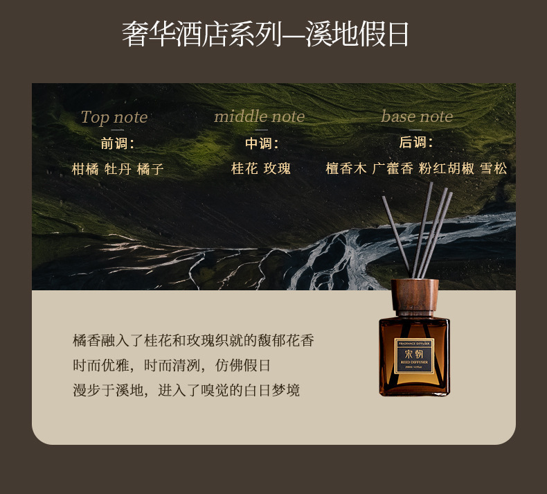 宋朝酒店系列胡桃木盖香薰室内家用精油卧室香氛礼盒礼物空气清新|undefined