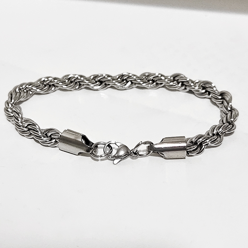 15g Weight Chain Bracelet Classification Titanium Steel Chain Material Twisted Rope Chain, snake chain, figaro chain Chain Type 1 Piece Quantity Daily Occasion Titanium Steel Material Geometric Pattern All Seasons Season Men's Gender Hip-Hop Style Hip-Hop Geometric Titanium Steel Men's Chain Bracelet Men's Chain Bracelets 12