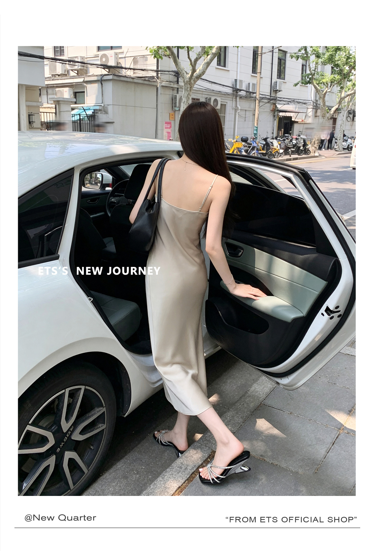 Sandal cao gót nữ mũi vuông quai ngang đính đá pha lê gót xuồng 9 cm — màu đen, màu trắng ngà, màu nude chi tiết 1