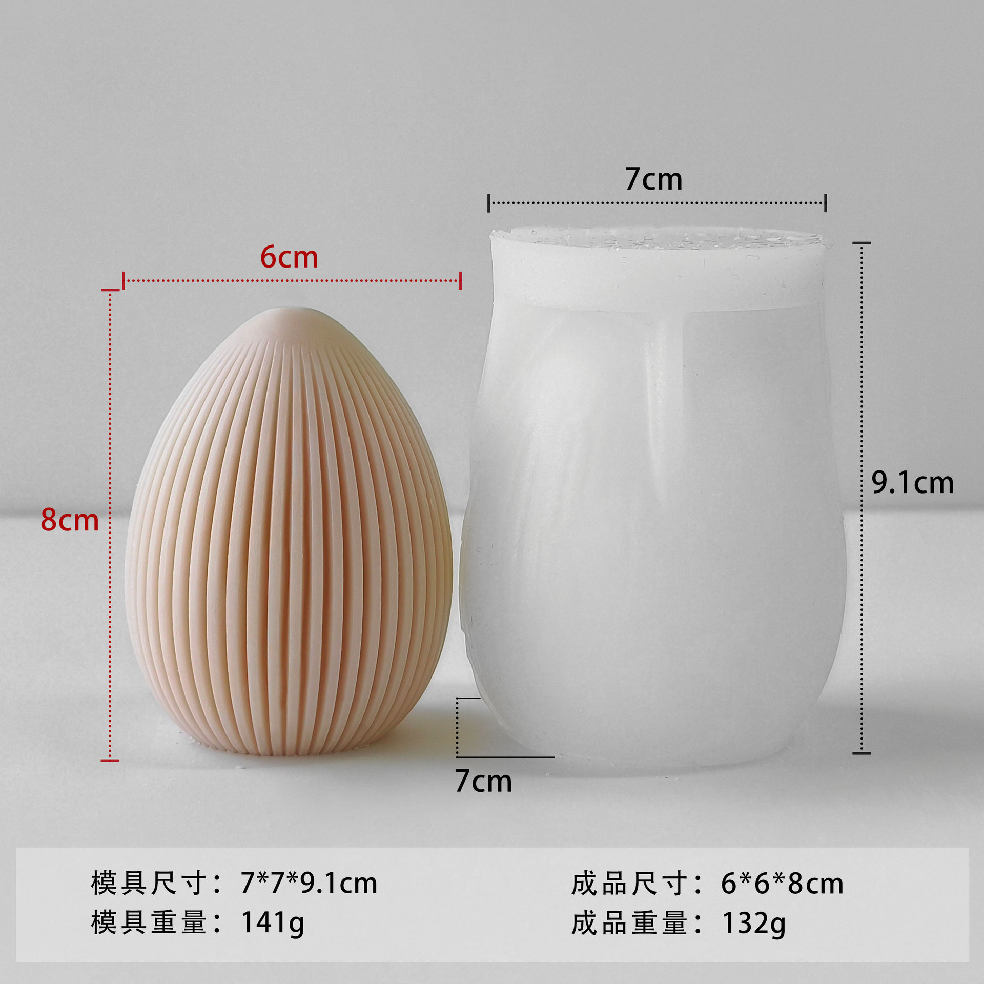 Molde de huevo de Pascua transfronterizo Conejo en forma de huevo Vela de aromaterapia Plato de yeso Molde de silicona