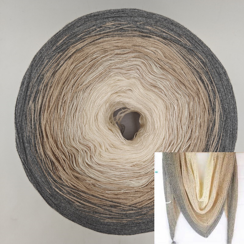 春夏蕾丝棉纯棉妖精线彩虹蛋糕线渐变手工编织毛线披肩棒针钩针线|undefined