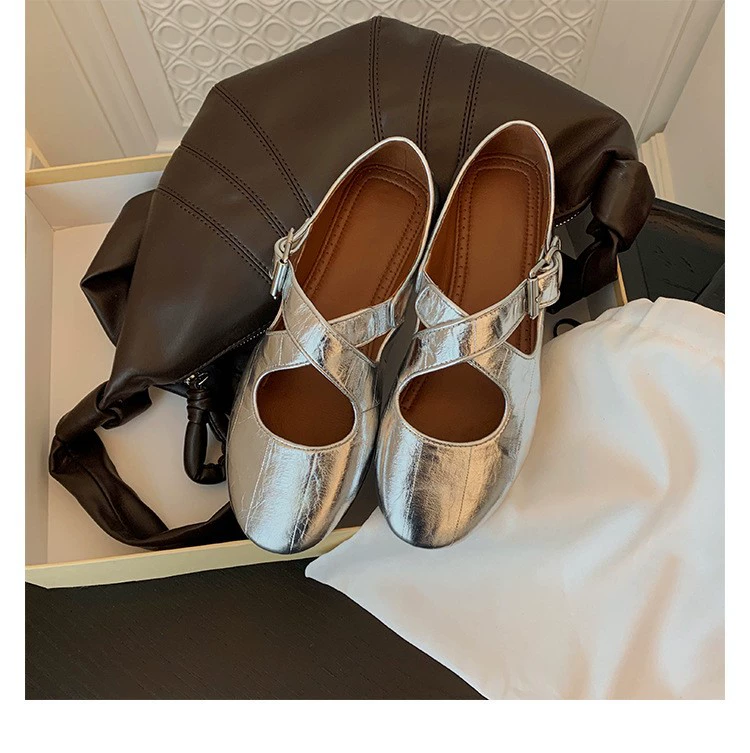 Серебристая обувь, туфли для кожаной обуви, натуральная кожа, мягкая подошва