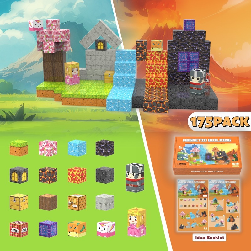 クロスボーダーマインクラフト磁気ブロックビルディングブロック磁気ブロックセットさくらプリンセスナイト STEM 感覚おもちゃ|undefined