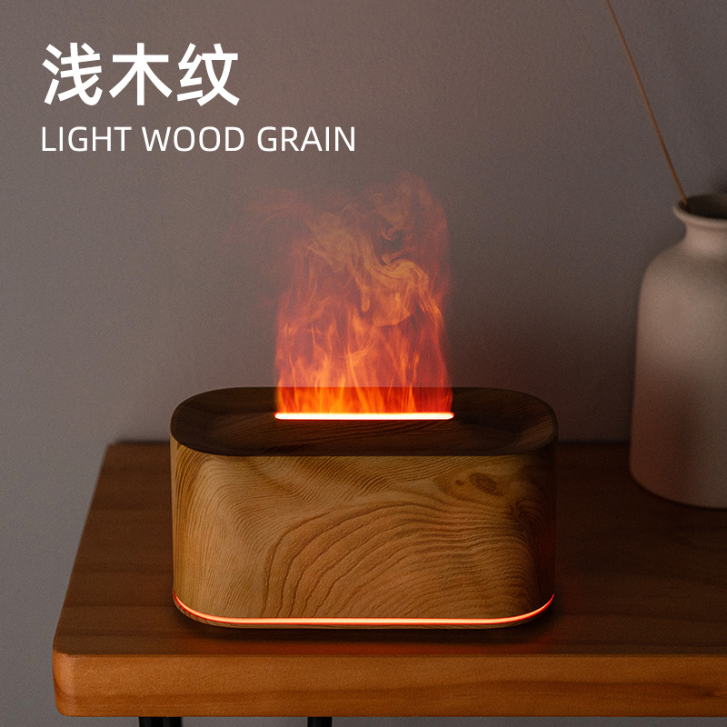 Nueva máquina de fragancia de llama usb agrietamiento de madera colorido creativo de simulación de atmósfera de lámpara hotel aroma de aceite esencial doméstico