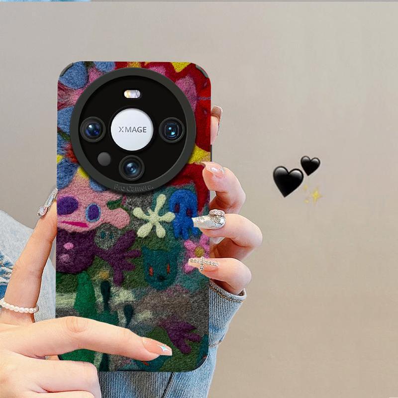 カラフルな落書きの花 Huawei 社 mate60pro 携帯電話ケース ラムスキン pura70 オールインクルーシブ 50/40 アドバンス|undefined