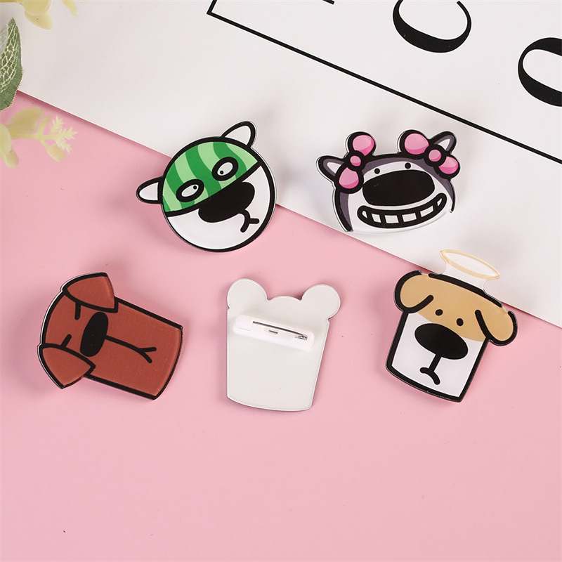 漫画アクリルブローチバッジかわいい子犬のピンがかばんに飾られたブローチを飾って卸売りをカスタマイズした|undefined