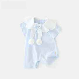 男宝女宝新款夏季宝宝连体衣短袖包屁哈衣婴儿新生儿衣服发货短爬
