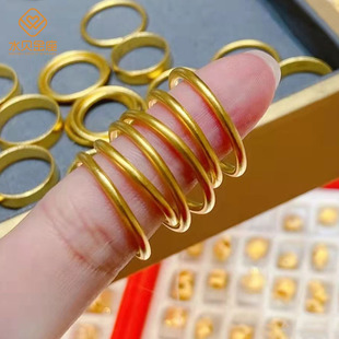 Water Shell Gold Wholesale 999 Pure Gold Plain Ring for Women 3D Hard Gold Sansheng Iii Couple Model 520 Gift Wholesale