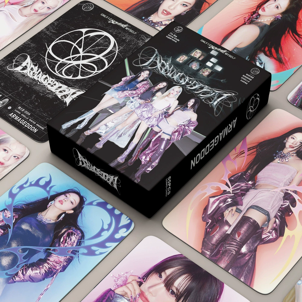 55 Aespa Girls' Group New Armageddon Cards KPOP Celebrity Peripheral LOMO Small Cards