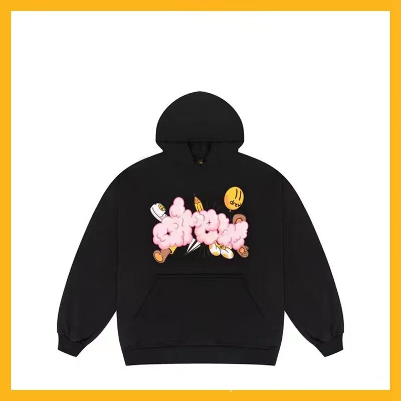 European and American fashion brand Drew House smiley face hooded sweater balloon cotton candy hoodie Biber same casual