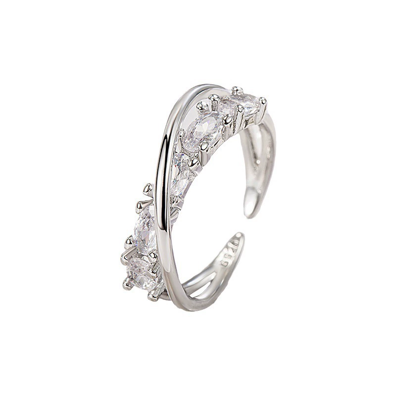 Small design fashionable universal ring with stone with zircon, high-quality style, on index finger, simple and elegant design