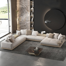 米诺提康纳利沙发 别墅大户型客厅组合轻奢真皮沙发 意式布艺沙发
