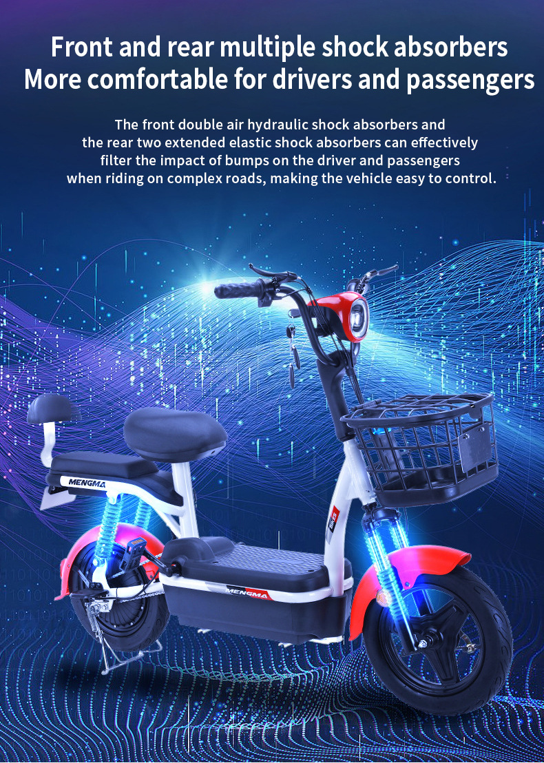 Factory Direct Supply Electric Scooter Battery Car 48V Lightweight Electric Motorcycle Scooter Family Electric Bicycle