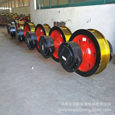 Quenching and Tempering 800mm Bilateral Driving Wheel Flat Key Shaft Spline Shaft Double Girder Crane Walking Driving Wheel