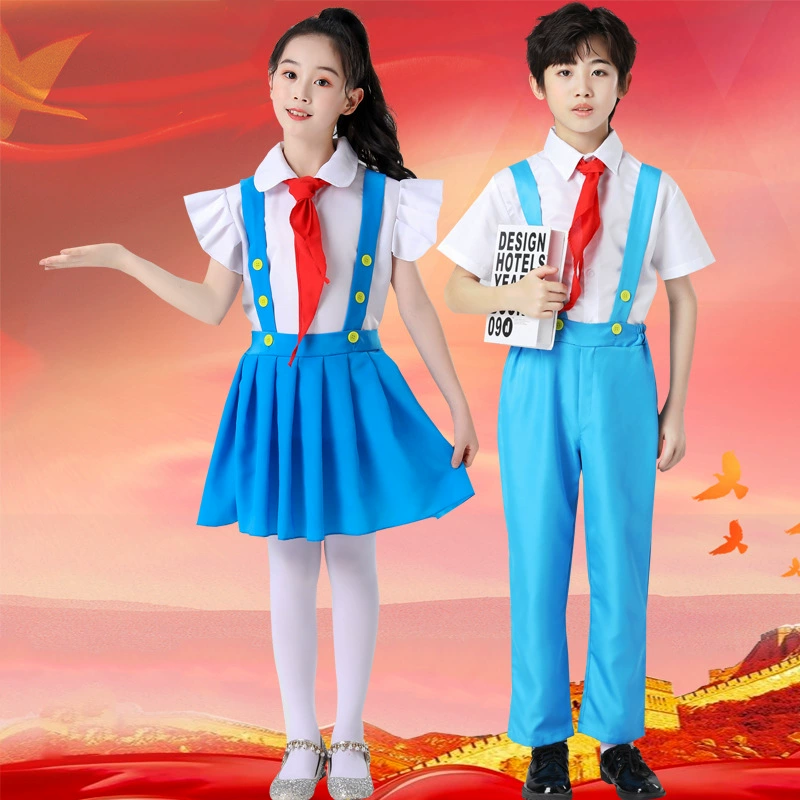 Детский хор Люи Хор Красный шарф Хор Костюм для учащихся начальной и средней школы