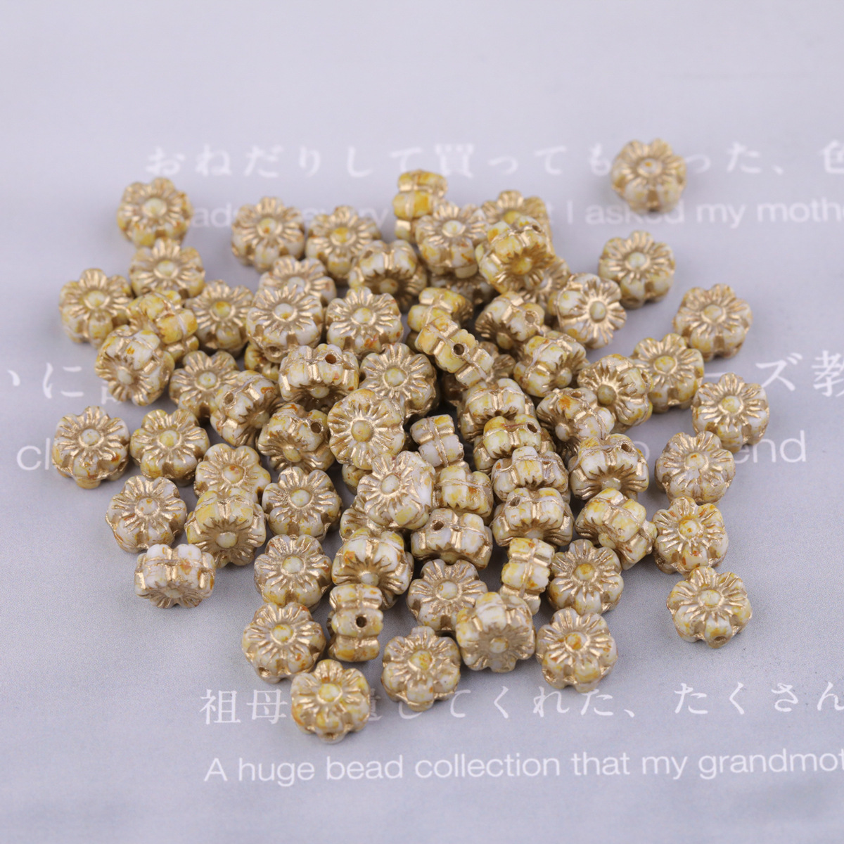 2025 nueva cuenta de vidrio checo preciosa flor hawaiana de vidrio 6mm aproximadamente 100 piezas accesorios de bricolaje