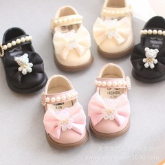 秋の新型の王女の靴の小さい靴の韓国版の口の靴の女の子の赤ちゃんの靴の柔らかい底の学歩の靴の赤ちゃんの靴