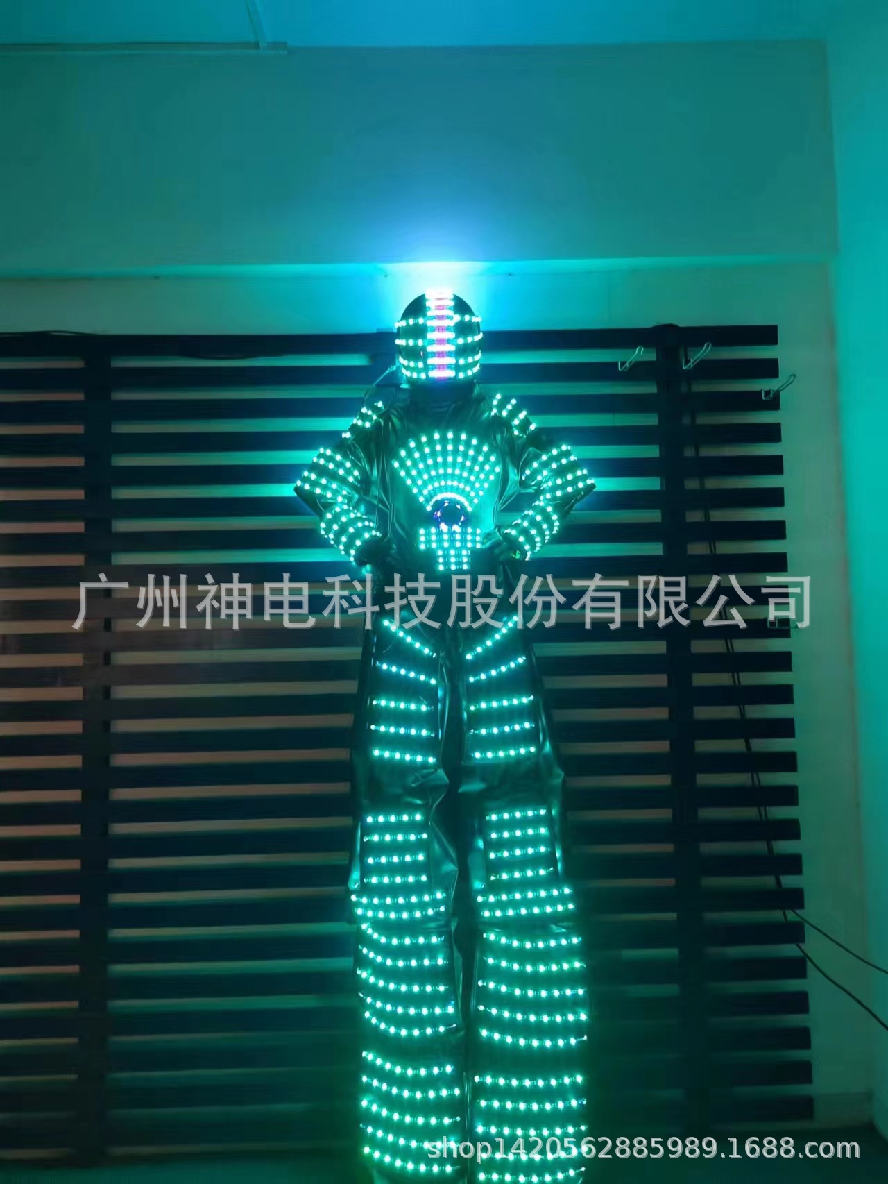 发光演出服万圣节表演服LED异形发光高跷服舞台灯人偶服发光手套