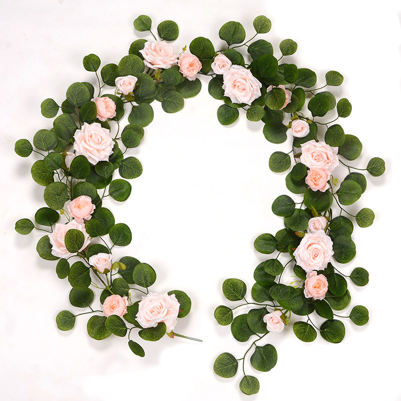 2.2m 포크 유칼립투스 21 핑크 플라워 짙은 녹색