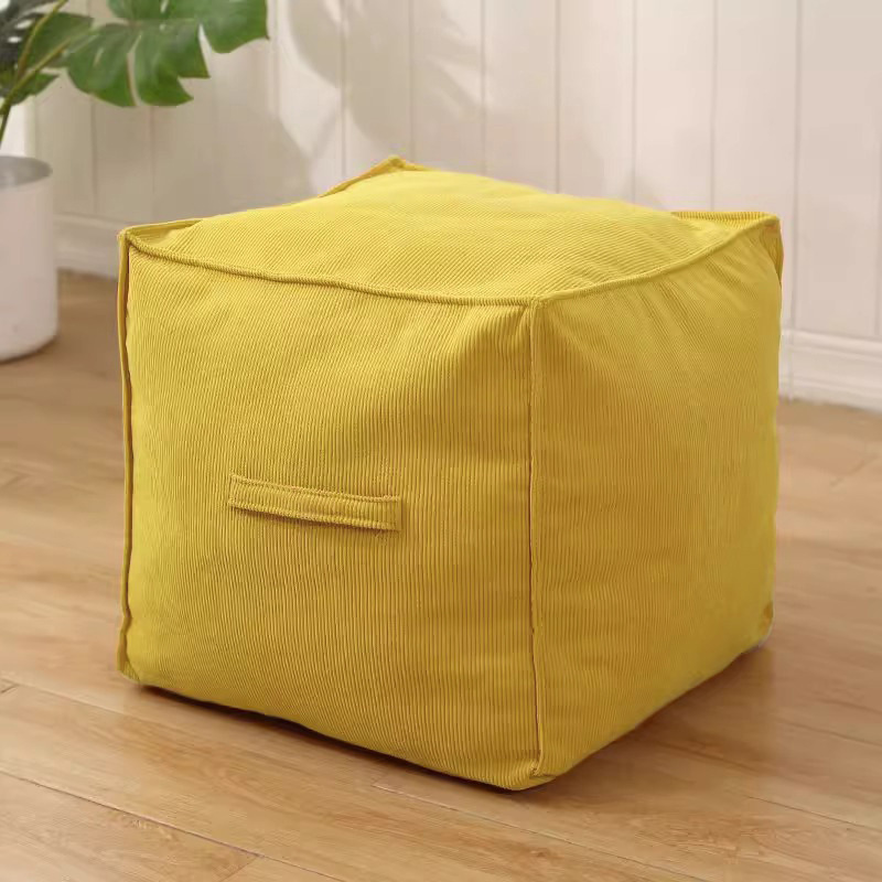 Fábrica directa de sofá perezoso cubierta sin relleno de asiento muelle taburetes de cuero puede almacenar bolsas de tela asiento muelle taburetes rellenos de ropa vieja