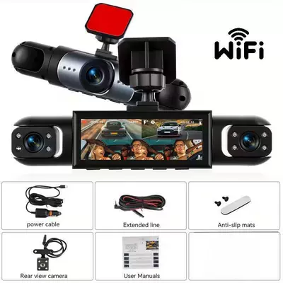 Four-Lens High-Definition Wifi Driving Recorder 360 ° Comprehensive Monitoring with Four Cameras Displaying and Recording Simultaneously 3.16 (Driving recorder) - four-lenses-no-card-wifi