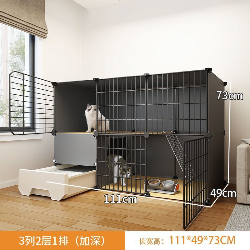 猫かご家庭用室内猫トイレ一体猫砂盆超巨大自由空間猫猫屋猫空籠猫別荘|undefined