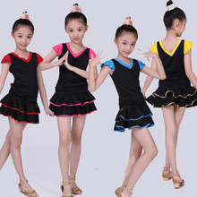 清倉女童短袖舞服少兒拉丁舞初學練習服裝恰恰練功服兒童舞蹈套裝