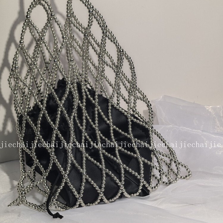 French Fairy Pearl Handheld Beaded Shoulder Bag High Face Value Gentle Niche Design Out Sweet Handbag