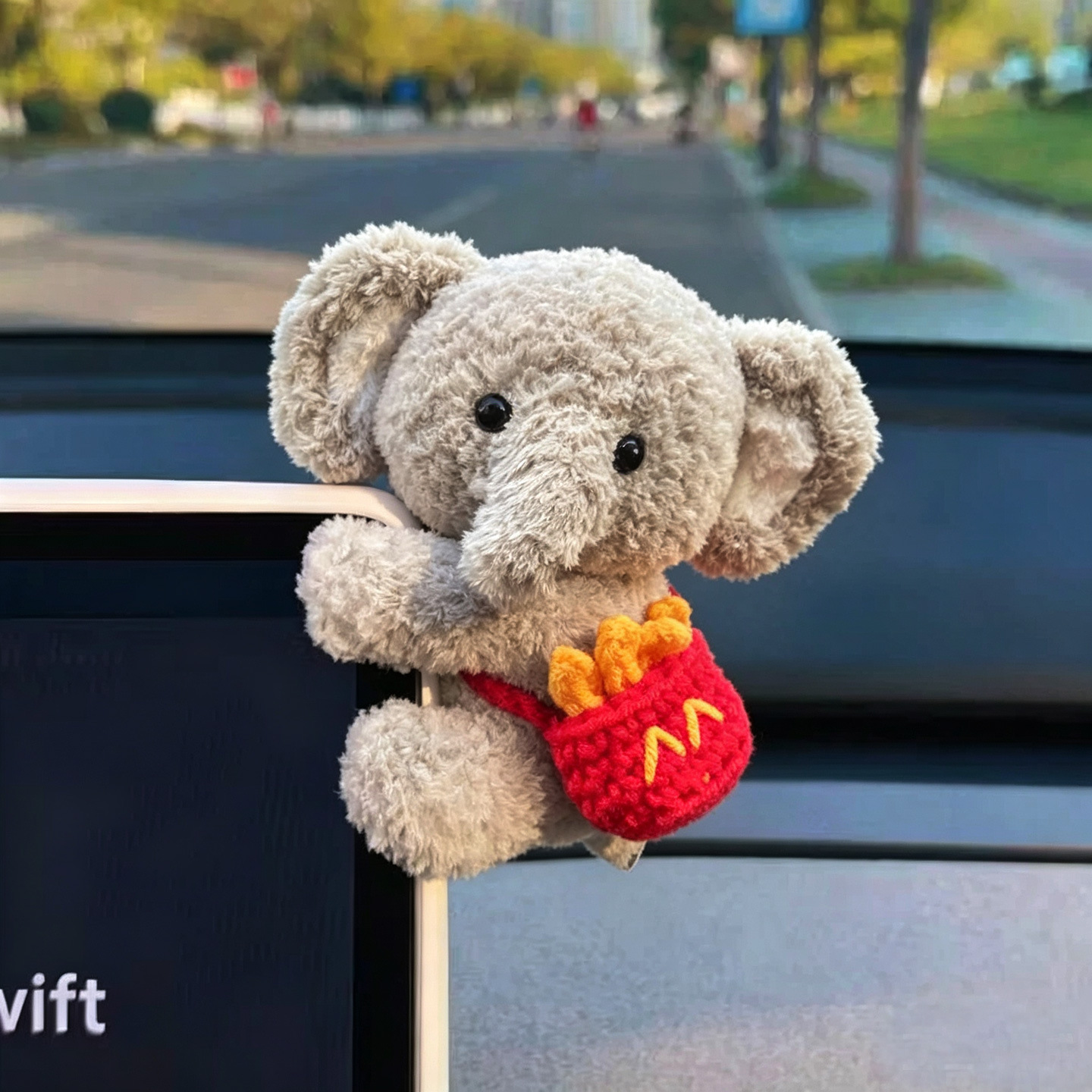 Cute and Adorable Cartoon Plush Car Ornament for Dashboard and Screen Decoration for Women