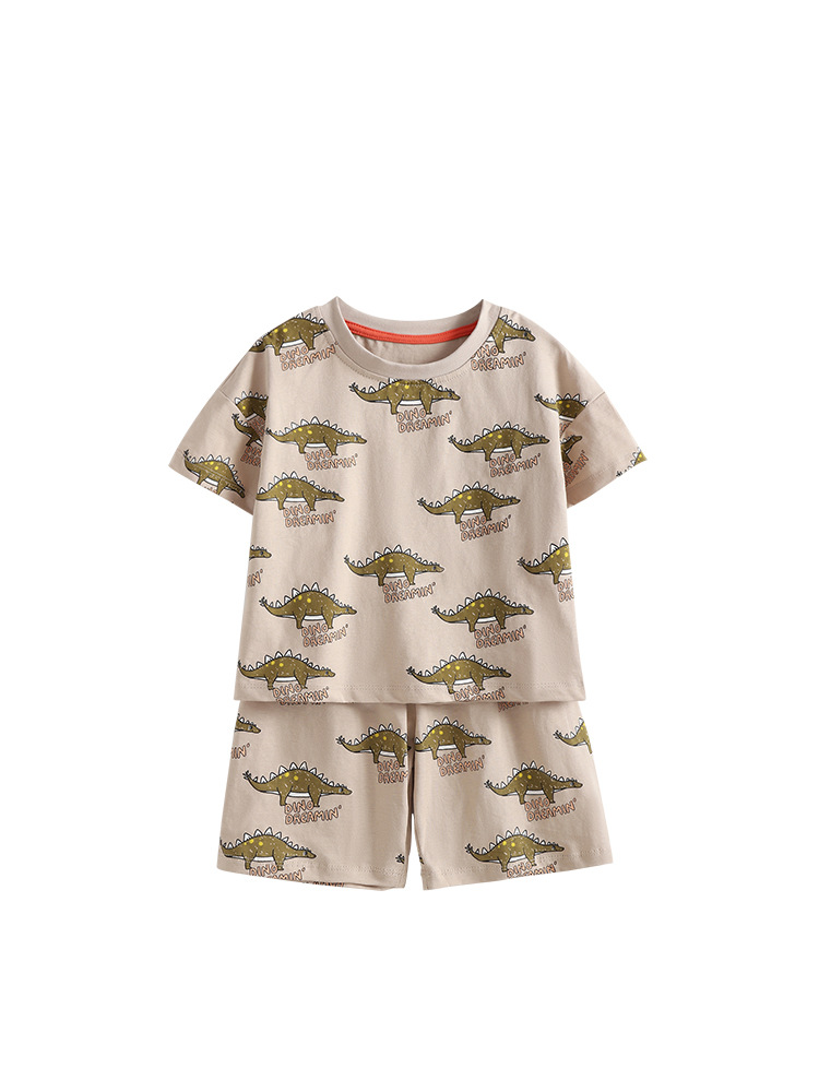 Malwee transfronterizo de niños de dos piezas de verano nuevo estilo europeo y americano de niños de cuello redondo de manga corta pantalones de cintura elástica image 5