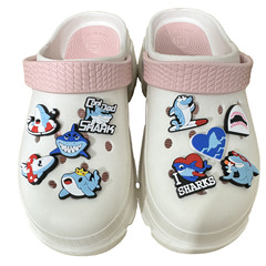 Cartoon Shark Series PVC Soft Rubber Shoes Decorative Button Hole Shoes Flower Shoe Buckle Wholesale DIY Shoe Flower Buckle