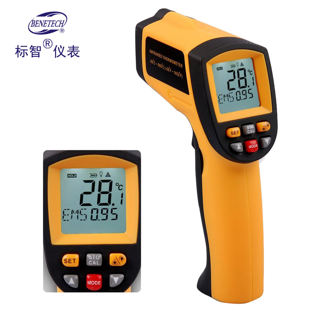 标智非接触工业温度表 GM900 高精度红外线测温枪高温950度测温仪