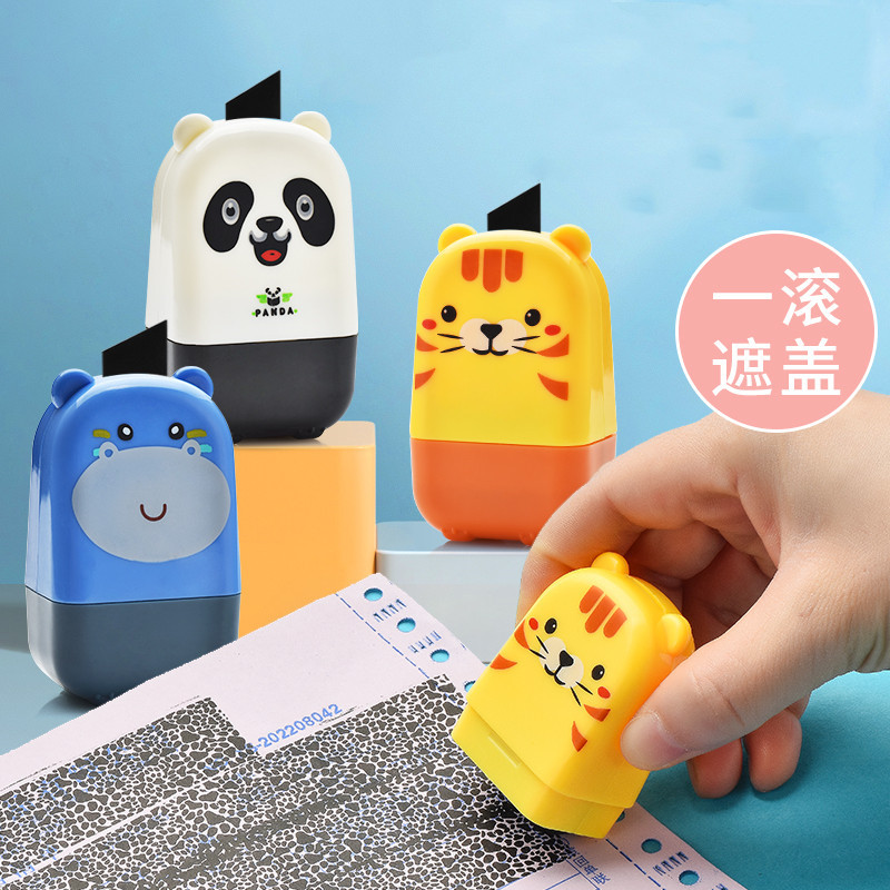 Animal de dibujos animados sello confidencial documento expreso Documento de privacidad personal cubierta rodillo desembalaje y corrección de dispositivo