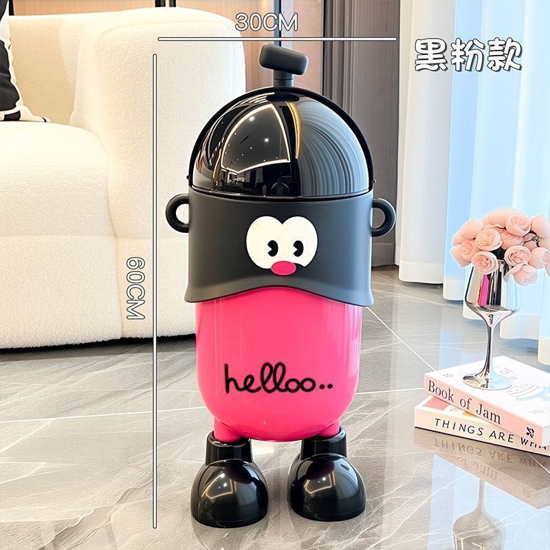 Basura de dibujos animados de gran capacidad lindo basura casera sala de estar cocina dormitorio sin doblarse creativo canasta de papel de alta calidad