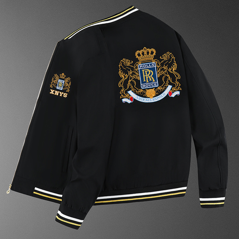 European-Style Double R Spring New Men's Jacket Korean Fashion Trendy Baseball Jacket Embroidered Men's Top Jacket European-Style Double R Spring New Men's Jacket Korean Fashion Trendy Baseball Jacket Embroidered Men's Top Jacket