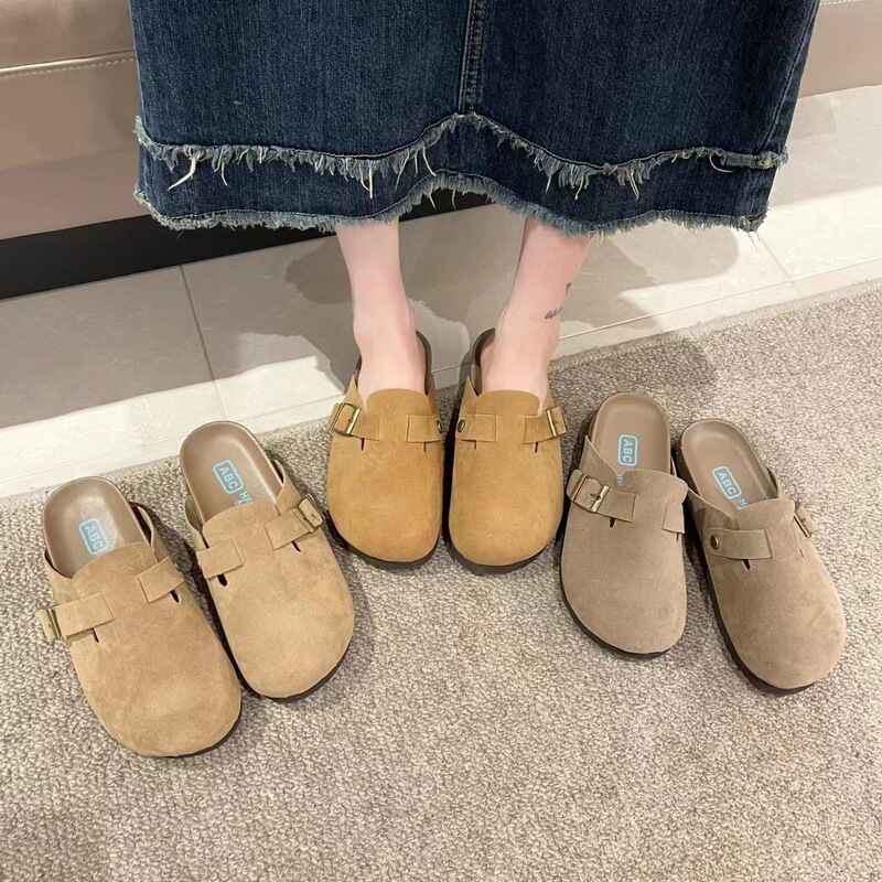 British Burken Shoes Women's 2024 New Spring and Autumn Thick-soled Burken Half Slippers Wear a Slip-on Lazy Shoes British Burken Shoes Women's 2024 New Spring and Autumn Thick-soled Burken Half Slippers Wear a Slip-on Lazy Shoes