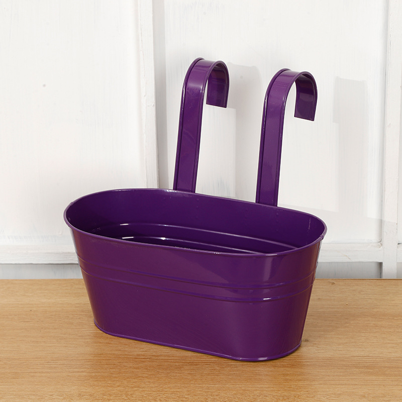 Selección estricta de hierro fundido colgando balcón barril de hierro colgando balcón colgando barril de metal