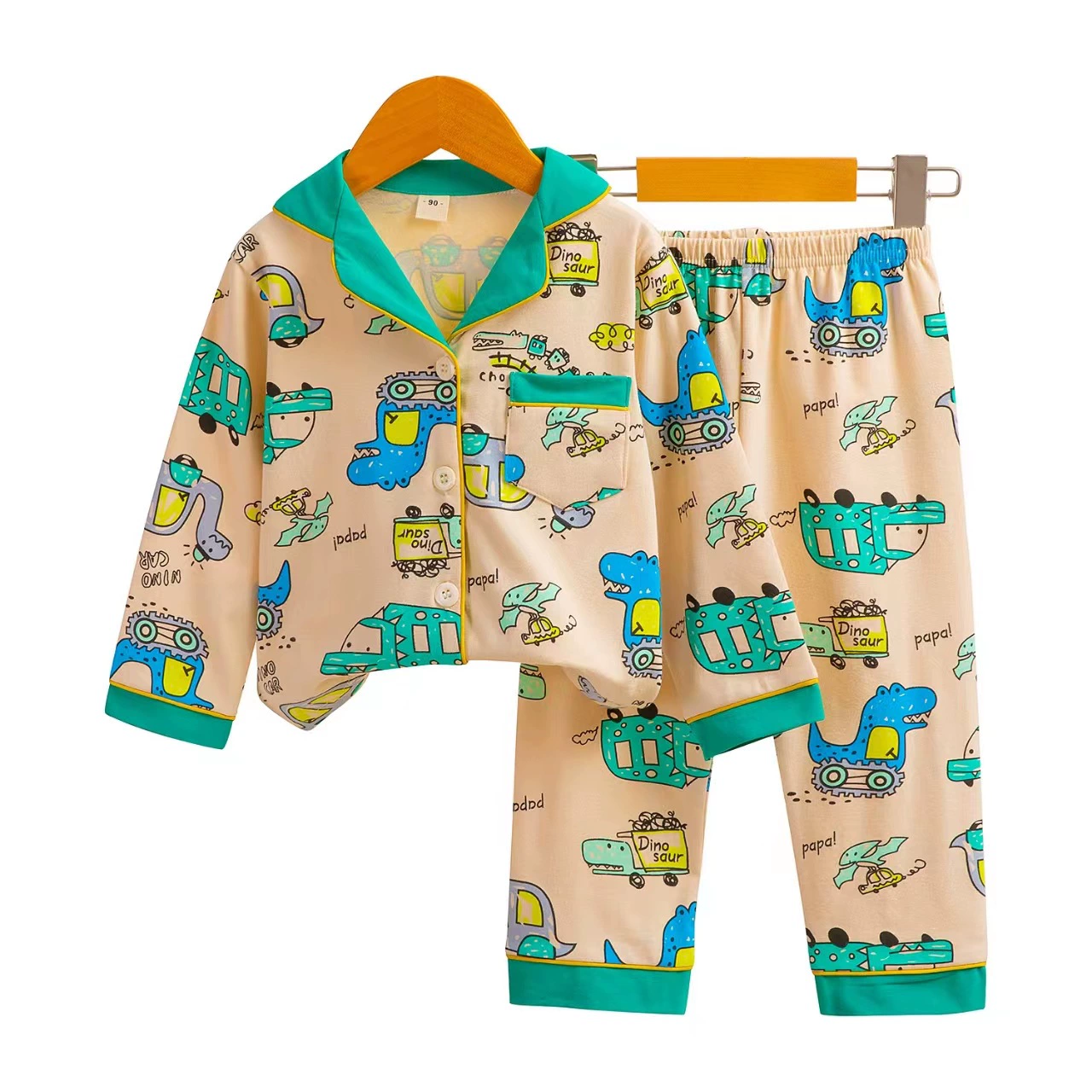 Children's long-sleeve, pijama, set, cardigan, cartoon trousers, children's clothing