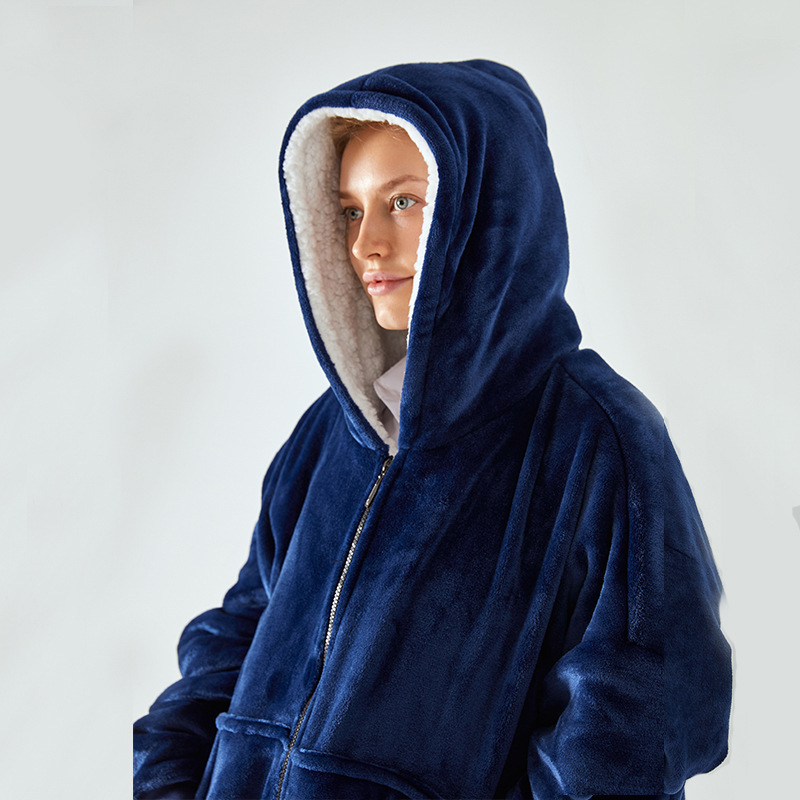 Hooded Blanket in Shallow Powder