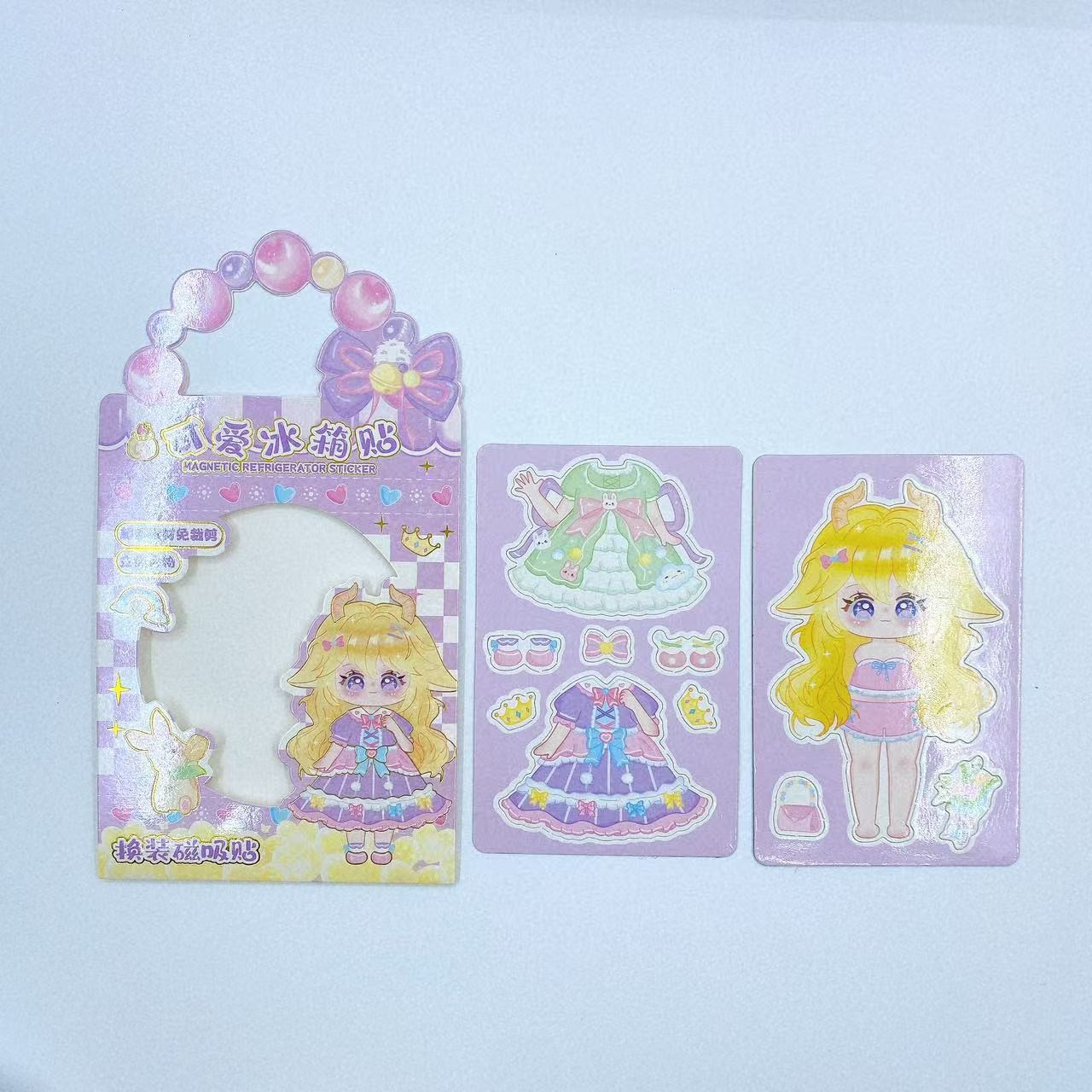Princesas de succión magnética pegatinas de cambio de ropa pegatinas de refrigerador dibujos animados lindos escenas de libro tranquilo pegatinas hechas a mano DIY pegatinas de travestido para chicas jugar image 5