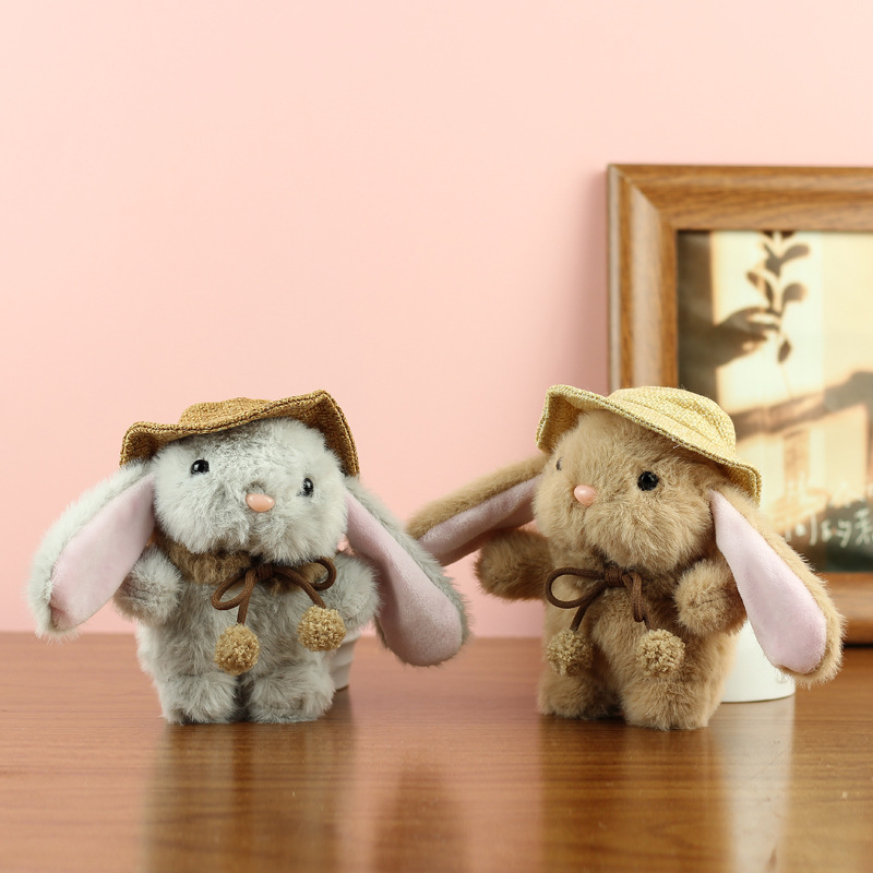 Adorable Peluche de Conejito, Colgante para Sombrero, Llavero, Adorno para Bolsa, Muñeco de Conejo Blanco, Regalo image 2