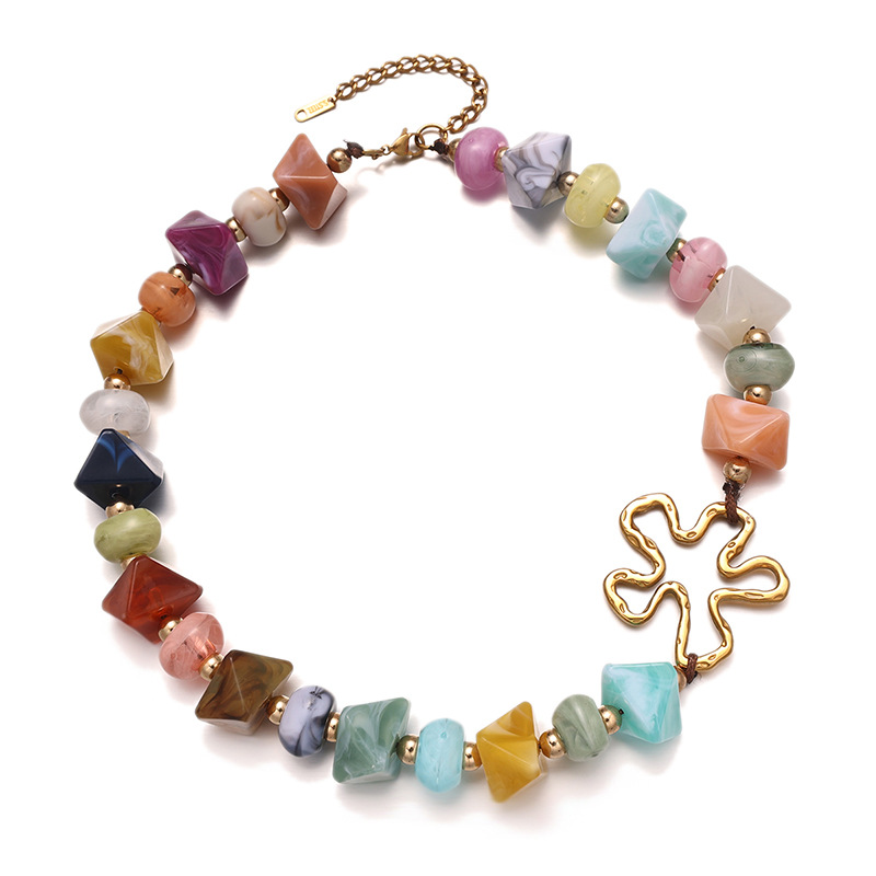 Tina Amazon color transfronterizo acrílico cuentas collar de flores universal viajero joyería clavícula al por mayor