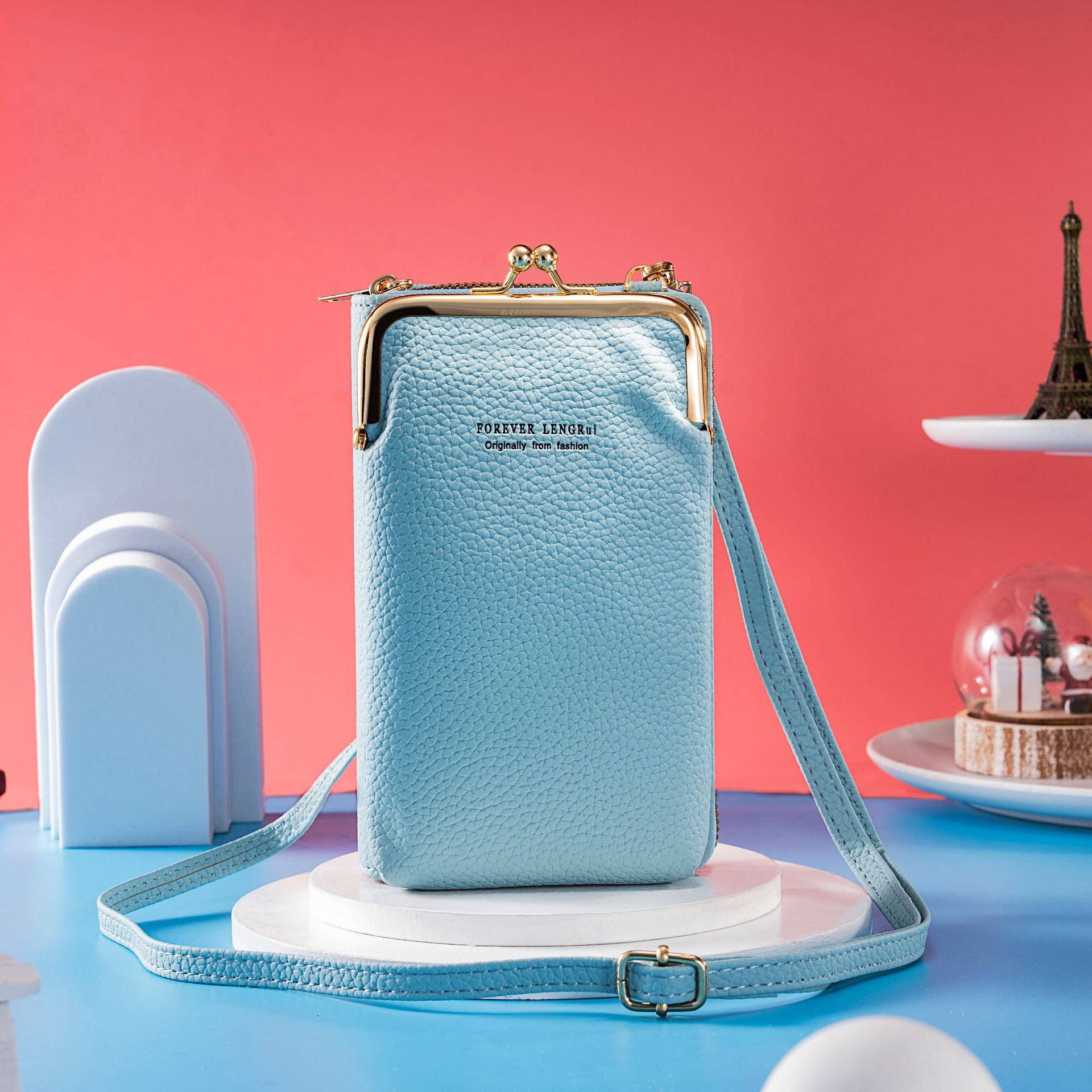 Nuevo de las mujeres crossbody estilo coreano macaron bolso del teléfono móvil al por mayor de gran capacidad multi-funcional de color sólido bolso de hombro de moda