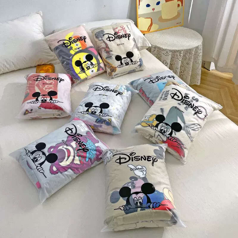 卡通迪士妮法莱绒毛毯幼儿园午休毯礼盒套装礼品批发车用办公盖毯