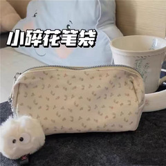 清新小砕花筆袋ins風大容量高颜値学生文房具収納袋田園化粧バッグ小衆
