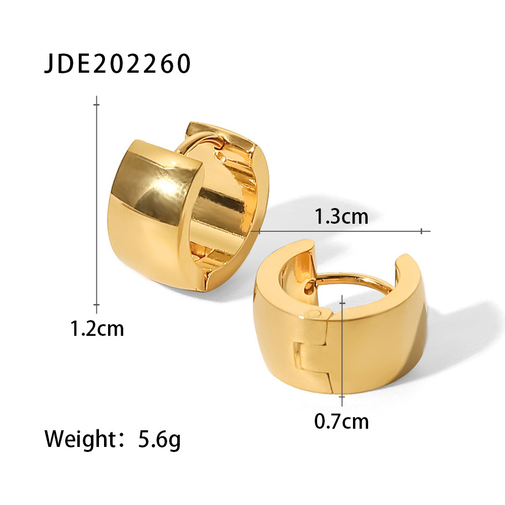 Fashion Solid Color Stainless Steel Earrings Gold Plated Stainless Steel Earrings display picture 5